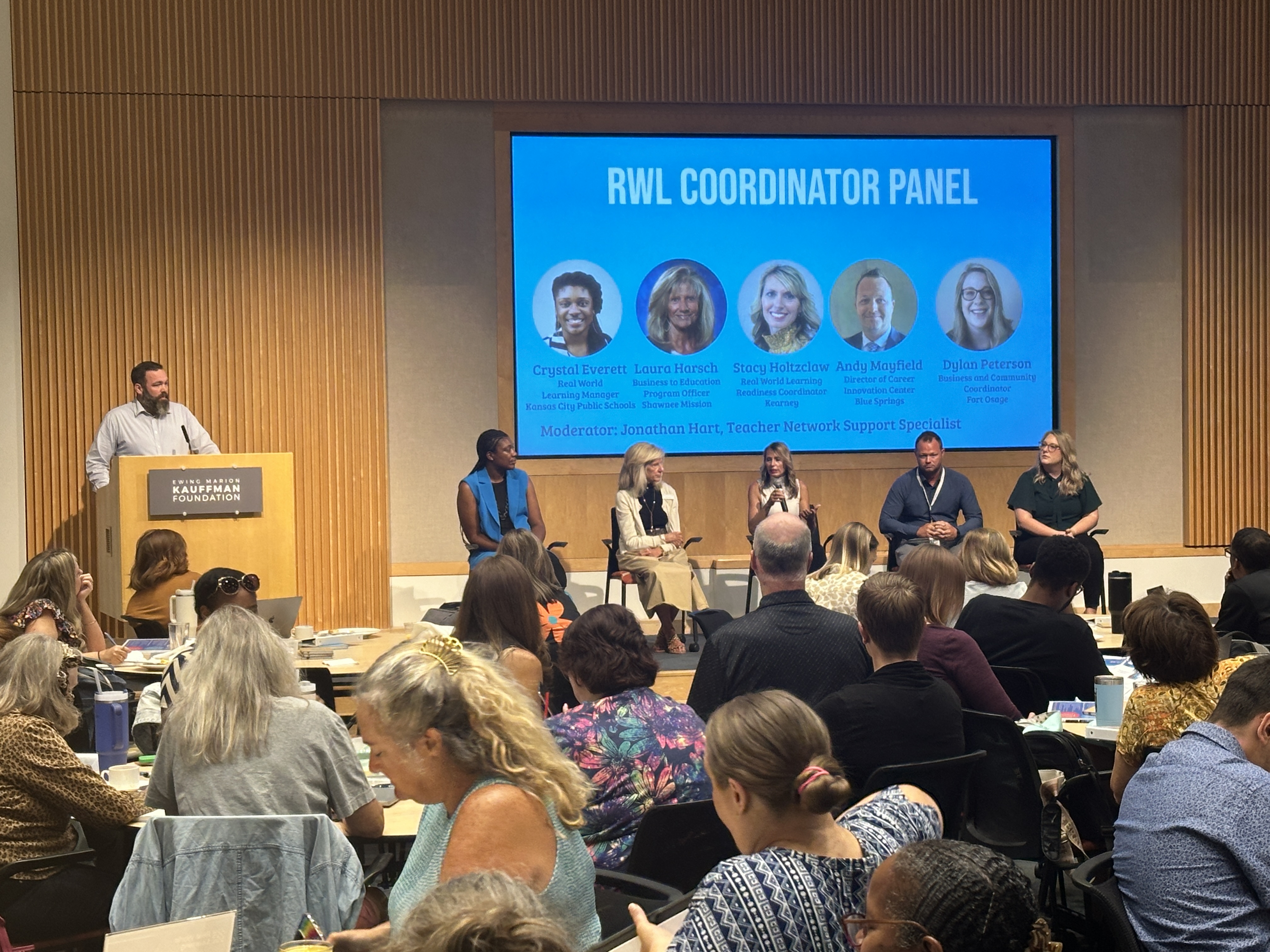 Picture of panel discussion at teacher network workshop.